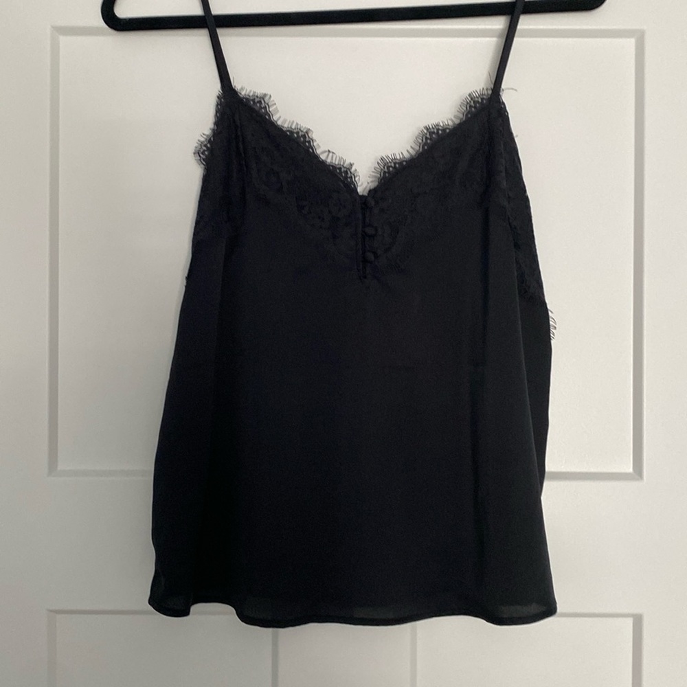 Black satin tank